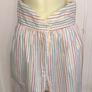 Vintage 70s You Babes Rainbow Vertical Striped High Waisted Cotton Pants